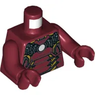 Torso Armor with Silver and Gold Detailing, Light Blue/White Triangle (Arc Reactor) Print (Iron Man), Dark Red Arms and Hands