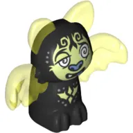 Creature, Shadow Bat Elves, Black Body, Trans-Neon Yellow Wings and Ears with Blue Nose and Tongue, White Eyes with Swirls, Lime Markings Print (Crase)