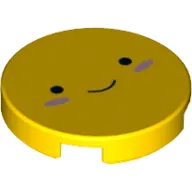 Tile Round 2 x 2 with Smiley Face Blushes
