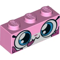 Brick 1 x 3 with Unikitty, Long Tongue print