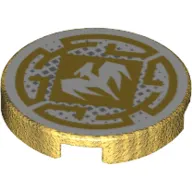 Tile Round 2 x 2 with White Dragon print