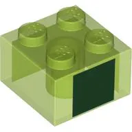Brick 2 x 2 with Dark Green Square Print