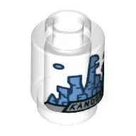 Brick Round 1 x 1 Open Stud with Kandor City print