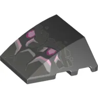 Brick Wedged, Curved 4 x 3 No Studs, with Face, Purple Eyes, Tooth print