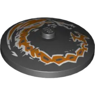 Dish 4 x 4 Inverted [Radar] with Two Orange Fighting Dragons print
