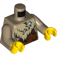 Torso Animal Furs, Layered with Bone Print (Caveman), Dark Tan Arms, Yellow Hands