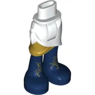 Minidoll Hips and Wrap Skirt with Gold Layer, Long Dark Blue Boots with Gold Filigree Print