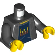 Torso Jacket, Dark Blue Shirt with Equalizer print, Black Arms, Yellow Hands