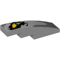 Brick Curved 4 x 1 No Studs with Yellow Dragon Eye print [Stud Holder with Symmetric Ridges]