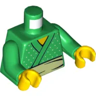 Torso Robe, Olive Green Belt Print, Green Arms, Yellow Hands