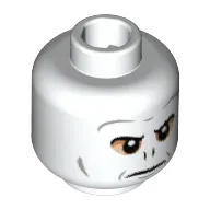 Minifig Head Voldemort, Nougat Around Eyes, Dark Bluish Gray Contours, Nose Slits Print