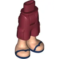 Minidoll Hips and Cargo Pants with Light Nougat Legs and Dark Blue Sandals Print