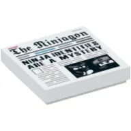 Tile 2 x 2 with Newspaper 'Ninja Identities are a Mystery' print
