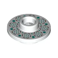 Equipment Cup / Teacup Saucer with Recessed Stud on Top with Flowers and Dots Print