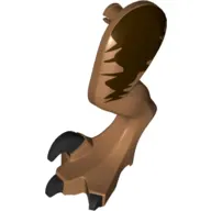 Animal Body Part, Dinosaur, Raptor Leg, Left, with Pin, Dark Brown Markings, Black Claws