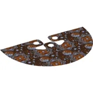 Neckwear Cape, Cloak Half Circle, Iridescent Front, Reddish Brown Design Back Print