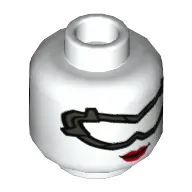 Minifig Head Batwoman, Pearl Titanium Goggles, Red Lips, Smile / Gritted Teeth Print