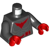 Torso Muscles, Red Bat Logo and Utility Belt Print (Batwoman), Black Arms, Red Hands