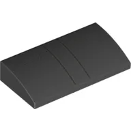Brick Curved 2 x 4 x 2/3 No Studs, with Bottom Tubes and Silver Lines print