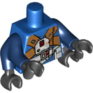 Torso Flight Suit, Orange Crossbelts, White Control Unit and Utility Belt Print, Dark Blue Double Arms, Black Hands