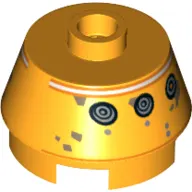 Brick Round 2 x 2 Truncated Cone with White Stripe, Droid Print (R5-A2)