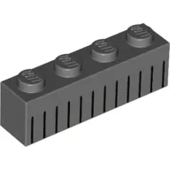 Brick 1 x 4 with Vertical Black Lines print