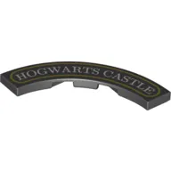 Tile 4 x 4 Curved, Macaroni with 'Hogwarts Castle' print