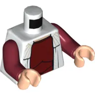 Torso Dress over Dark Red Undershirt Print, Dark Red Hands, Light Nougat Hands