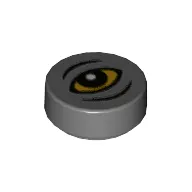 Tile Round 1 x 1 with Eye Print