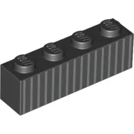 Brick 1 x 4 with Light Bluish Grey Stripes/Lines print