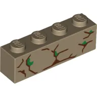 Brick 1 x 4 with Tree Bark print