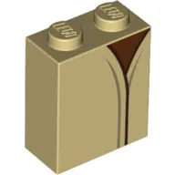 Brick 1 x 2 x 2 with Inside Stud Holder with Robe, Reddish Brown Shirt print