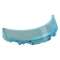 Windscreen 3 x 6 x 1 Curved with Rectangular Stud Holder in Bottom