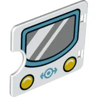 Duplo Door / Window with Cutout (Semi Oval) with Train Logo, Window, and Headlights Print