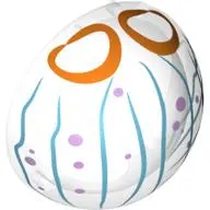 Dome Hemisphere 2 x 2 with Cutout with Blue Lines, Purple Dots and Orange Circles Print