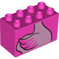 Duplo Brick 2 x 4 x 2 with Flamingo Torso Print