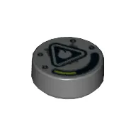 Tile Round 1 x 1 with Gauge, Flammable Warning