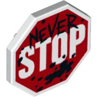 Shield Octagonal, 2 x 2 Stop Sign with 'Never' Graffiti print