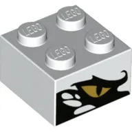 Brick 2 x 2 with Gold Snake Eye, Black/White Scales