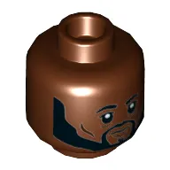 Minifig Head Resistance Pilot, Eyebrows, Beard, Closed Mouth / Breathing Mask Print