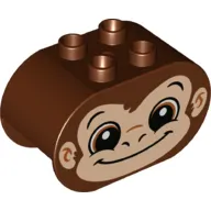 Duplo Brick 2 x 4 x 2 Rounded Ends with Monkey Face Print