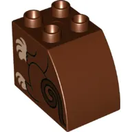Duplo Brick 2 x 3 x 2 with Curved Top with Monkey Body, Arms, and Legs Print
