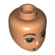 Minidoll Head Brown Eyes, Black Lips, Teeth