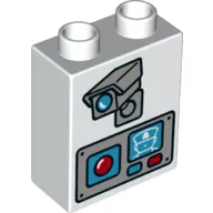 Duplo Brick 1 x 2 x 2 with Bottom Tube with Camera and Video Intercom Print