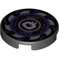 Tile Round 2 x 2 with Purple Ninjago Swirl print
