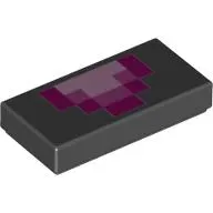 Tile 1 x 2 with Purple, Bright Pink Squares (Minecraft)
