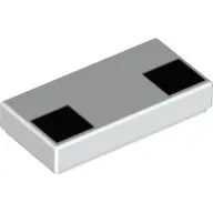 Tile 1 x 2 with 2 Black Squares print