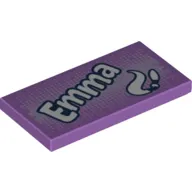 Tile 2 x 4 with 'Emma' Paintbrush print