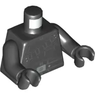 Torso Armor, with Shoulder Strap, and Belt with Silver Buckle Print, Black Arms and Hands