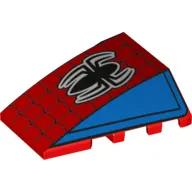 Brick Wedged, Curved 4 x 4 No Top Studs with Spider-man Logo, Webs print
